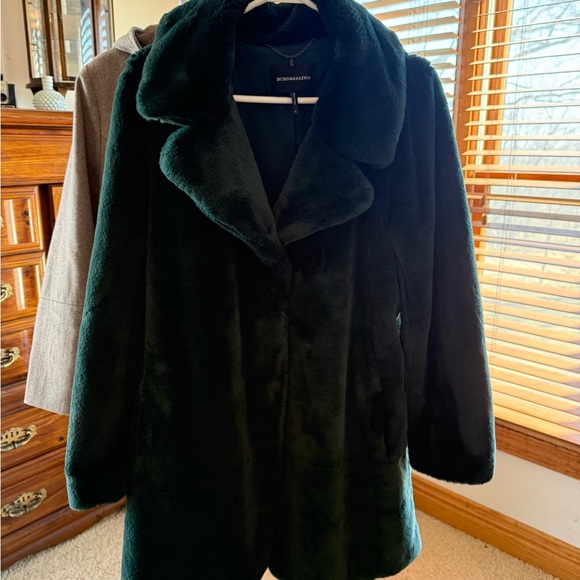 BCBGMaxAzria Jackets & Blazers - BCBGMaxAzria Dark Green Teddy Jacket